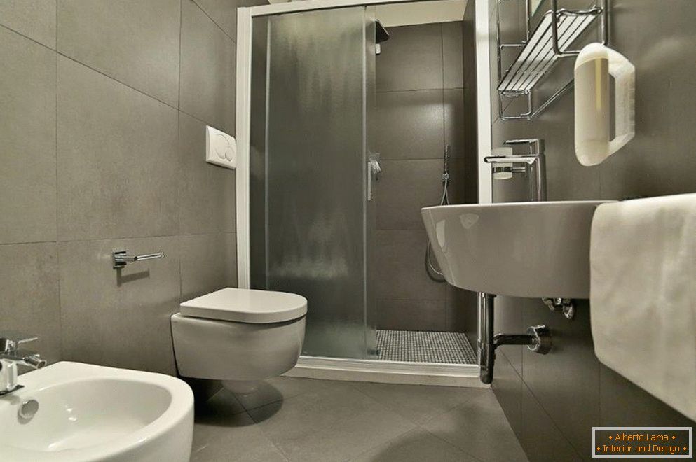 Gray bathroom interior