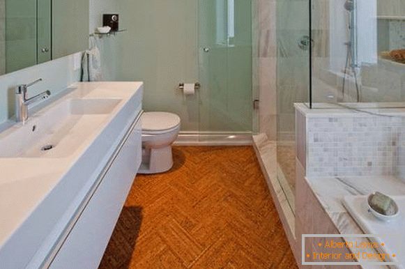 Bathroom design with cork floors