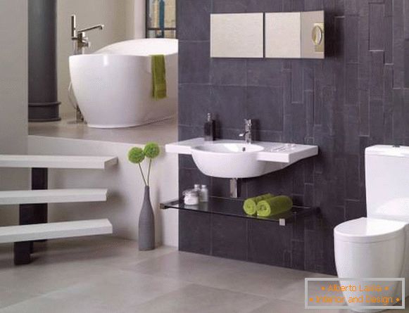 Design of a bathroom with a beautiful combination of colors