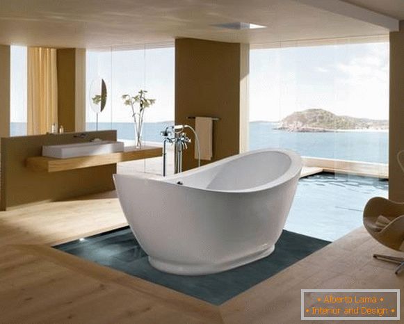 Design of a bathroom with a seperate bathroom