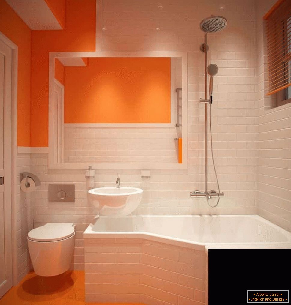 Orange-white bathroom