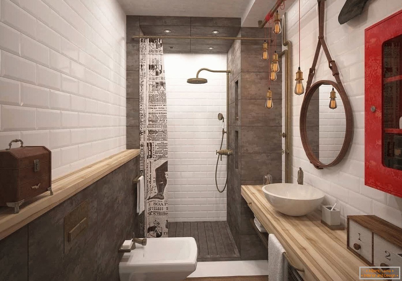 Loft style bathroom