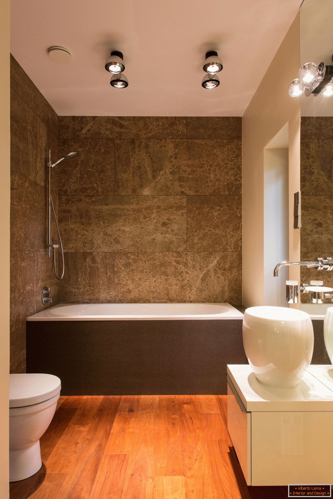 Interior of a small bathroom with a toilet