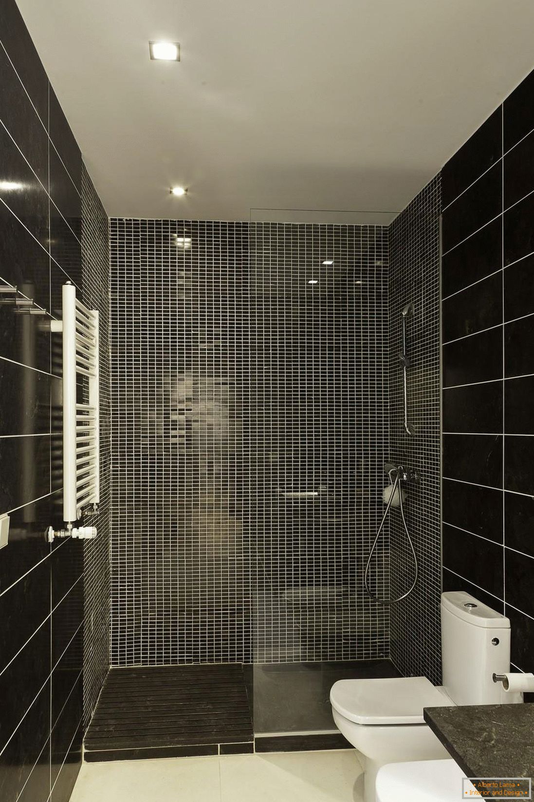 Interior of a small bathroom with a toilet