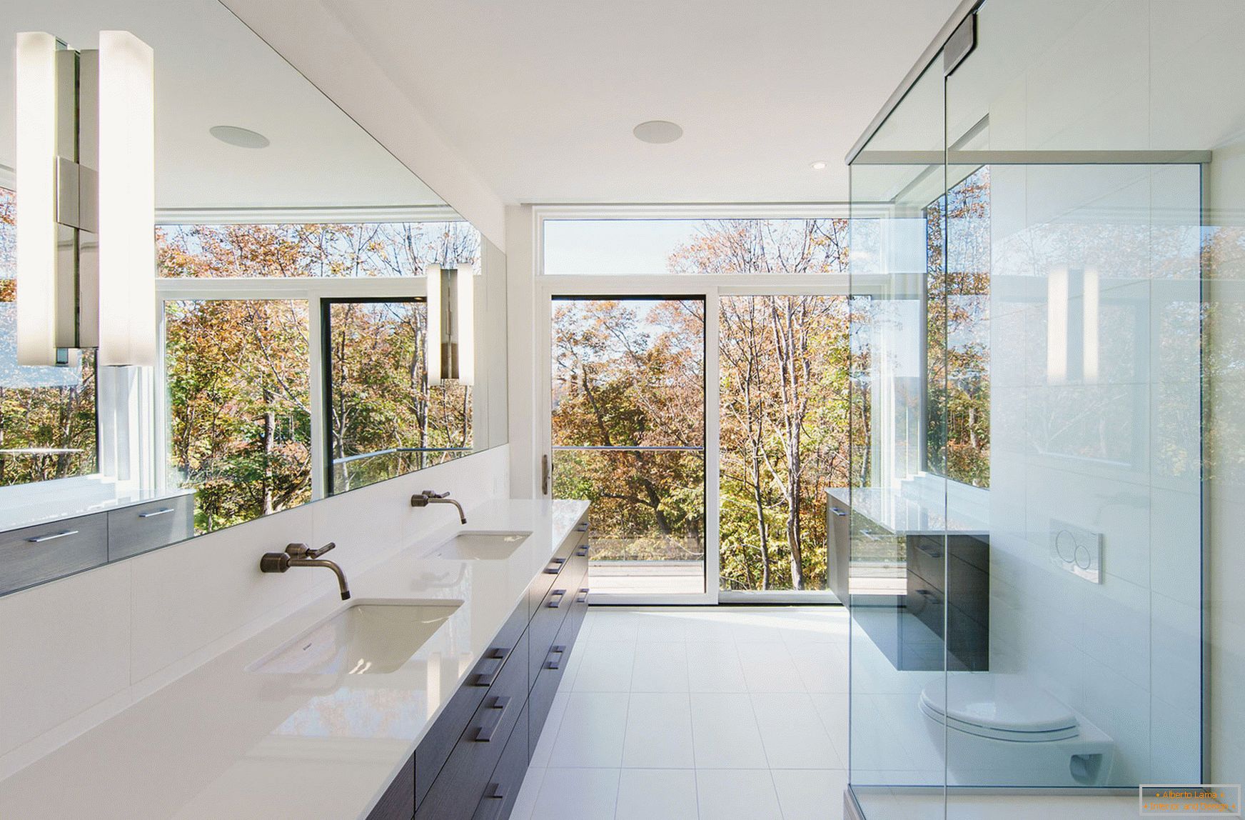 Interior of a small bathroom with a toilet