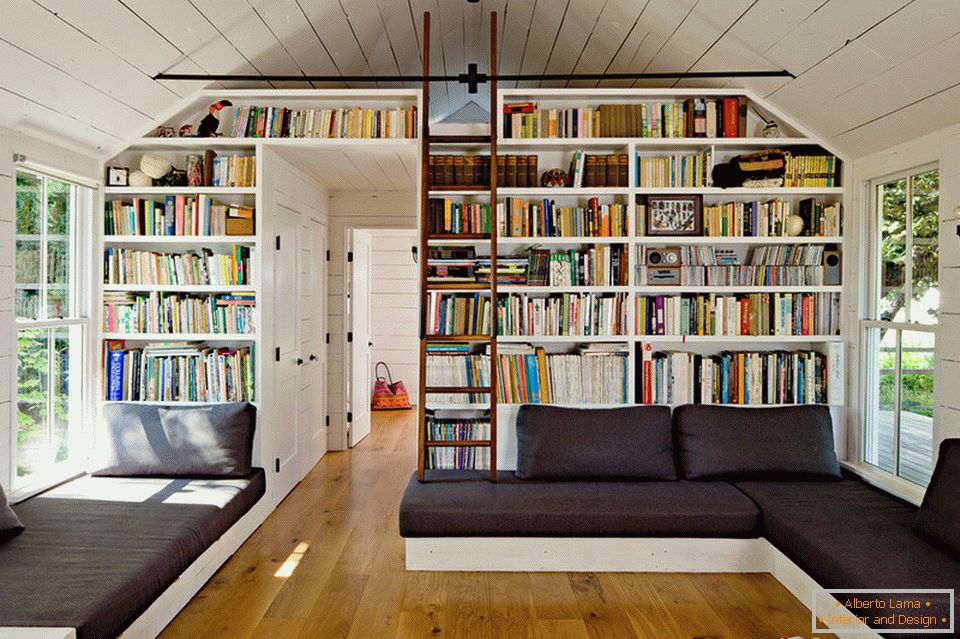 Bookcase in the wall