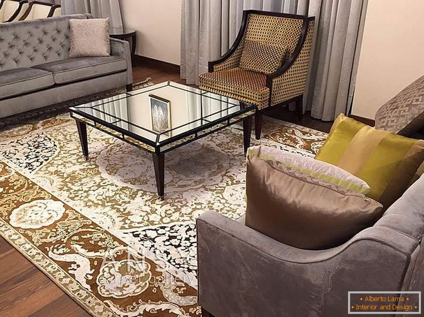 Designer carpet in the living room
