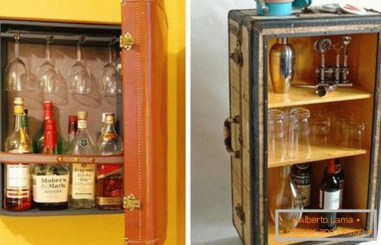 Bar in the old suitcase