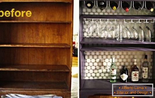 Homemade mini bar from an old dresser