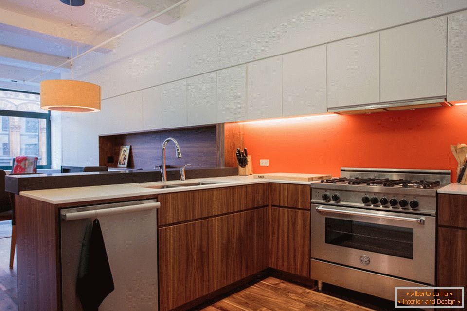 Stylish duplex kitchen in Manhattan