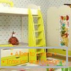 Yellow bunk bed