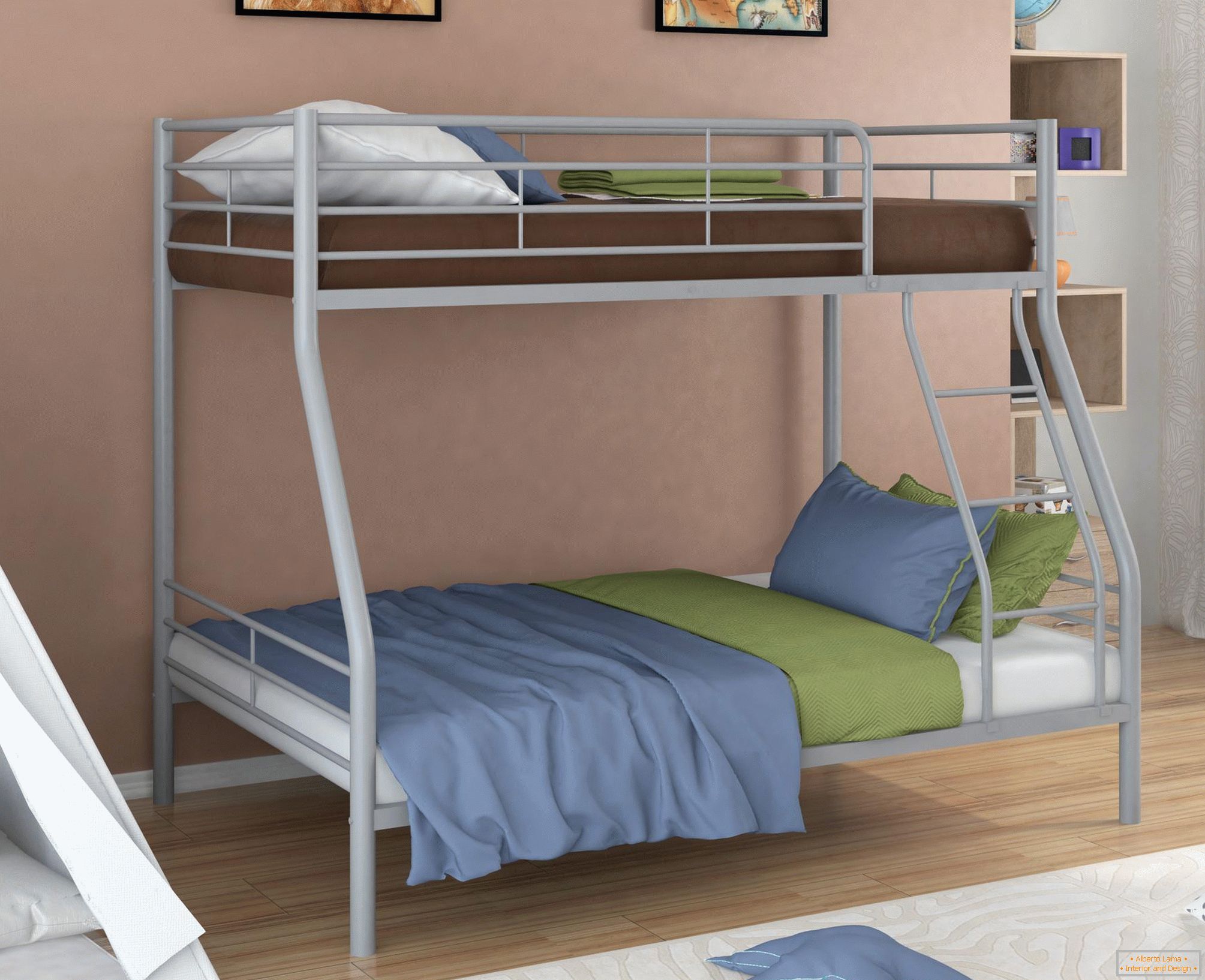 Bunk bed in high-tech style