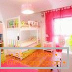 Bright colors in the interior for children for girls