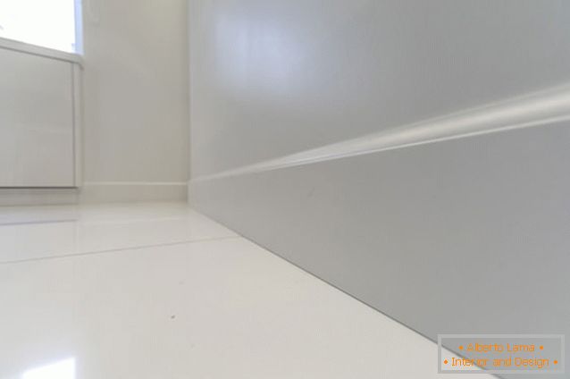 White floor tiles