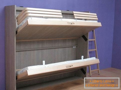 Two-level folding bed