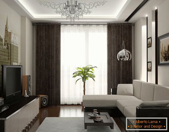 Design of the hall 18 square meters in the apartment photo