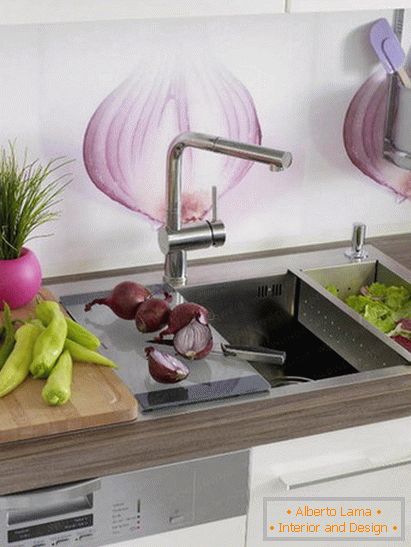 Vegetables near the kitchen sink