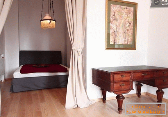 Interior of an elegant bedroom apartment in St. Petersburg