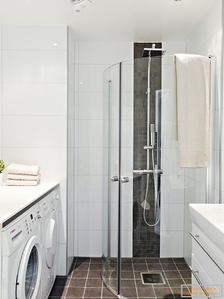 Interior of a modern bathroom apartment in Sweden