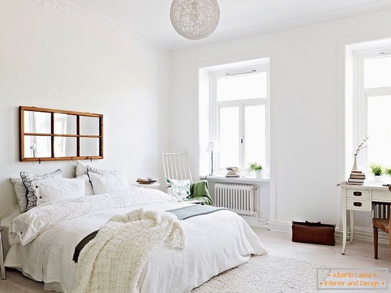 Interior of a modern bedroom apartment in Sweden