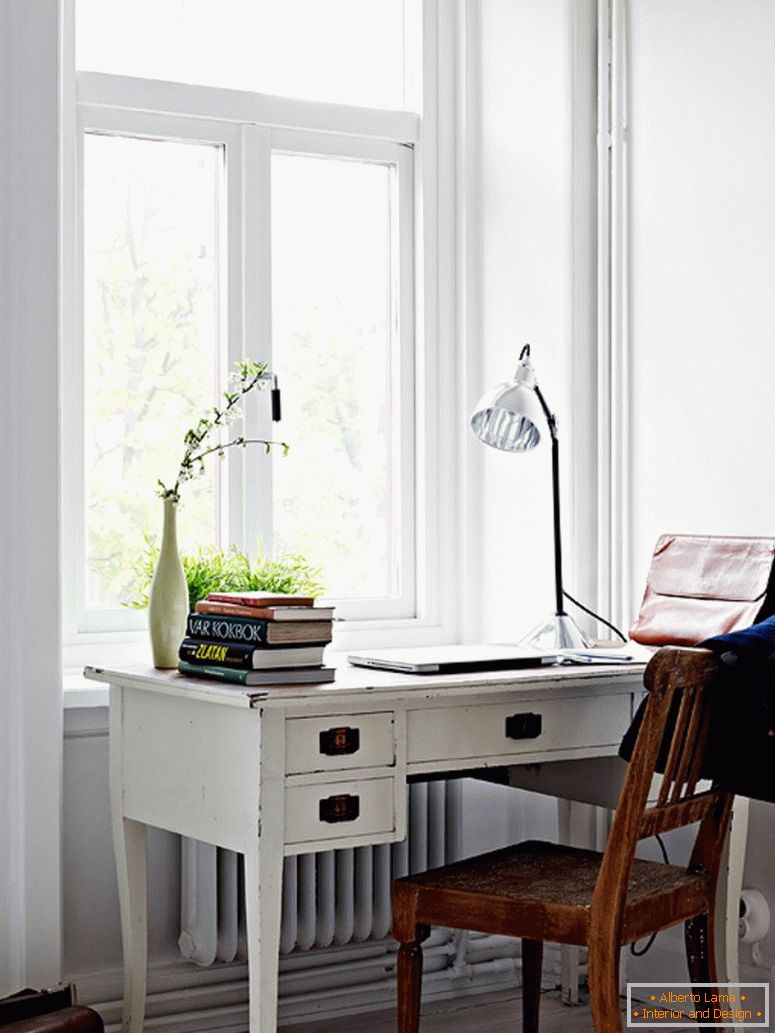 Interior of modern apartment cabinet in Sweden