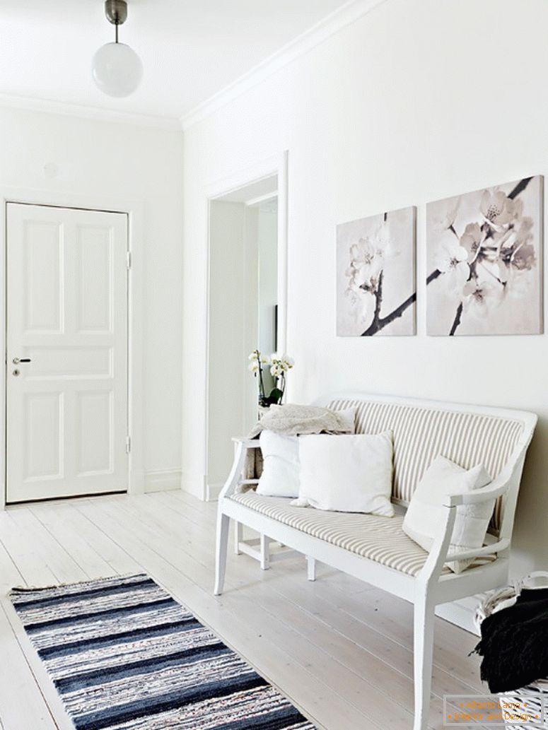 Interior of modern hallway apartment in Sweden