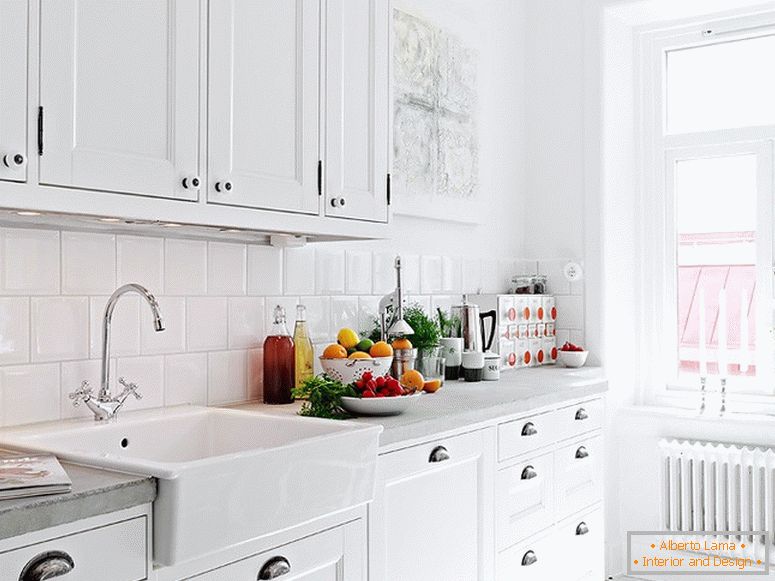 Interior of modern kitchen apartments in Sweden