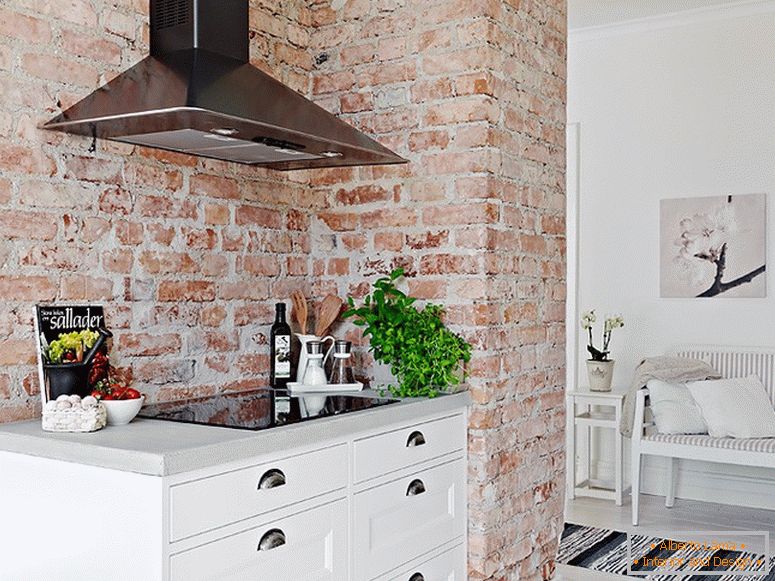 Interior of modern kitchen apartments in Sweden