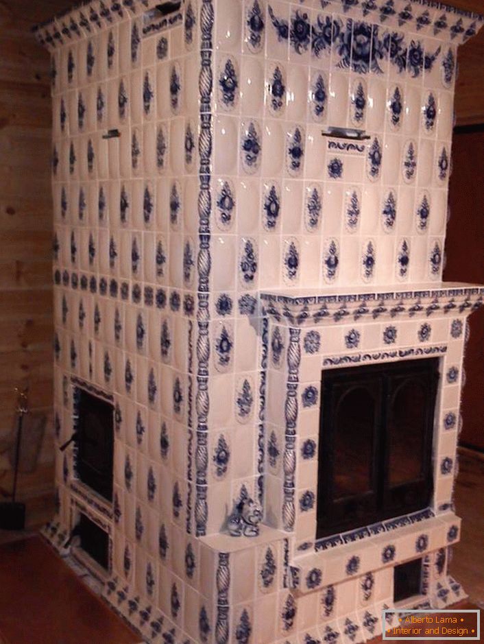 Laconic design of the fireplace