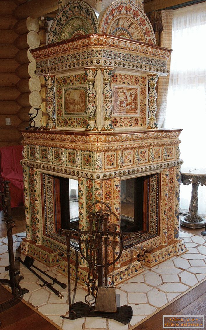 Fireplace in Russian style