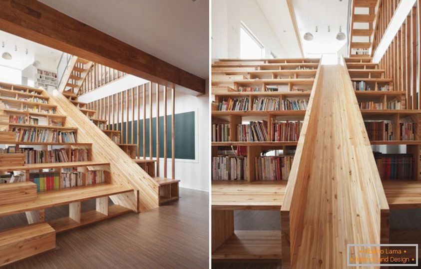 Unusual staircase-library