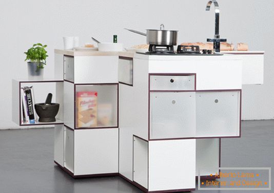 Interior of functional ergonomic kitchen