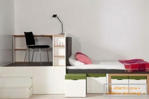 Compact study and bedroom