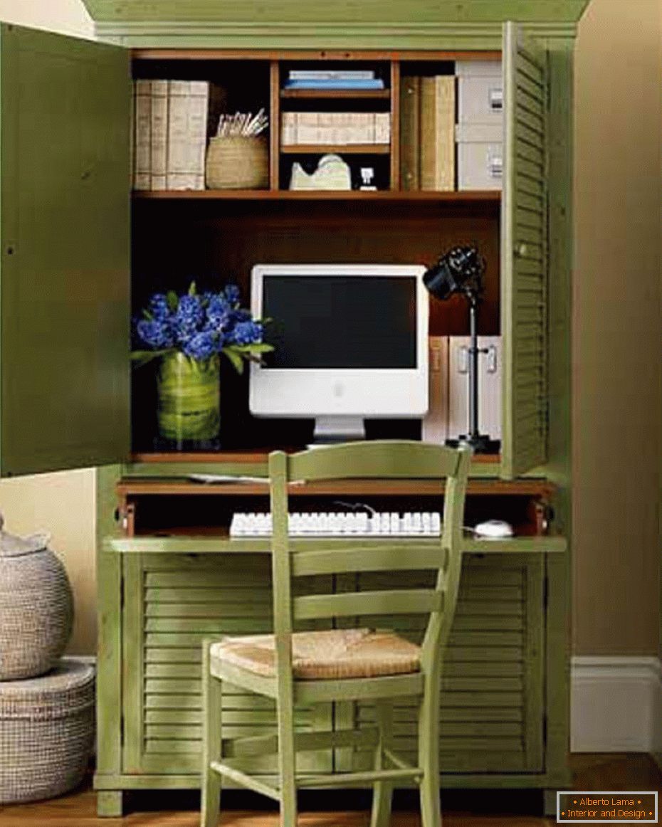 A small cabinet in the closet