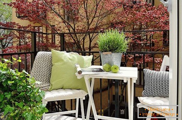 Folding furniture on a small balcony