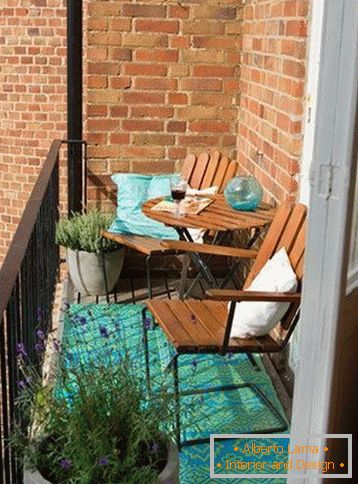 Folding furniture on a small balcony