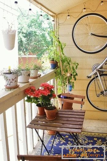 Folding furniture on a small balcony