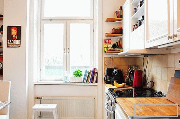 Photo of an interior of a small kitchen