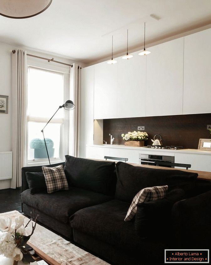 Kitchen apartment-studio in a modern style