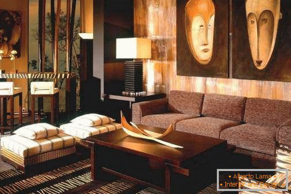 Paintings, decor and furniture in ethnic style