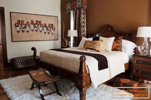 Bedroom interior in ethnic style
