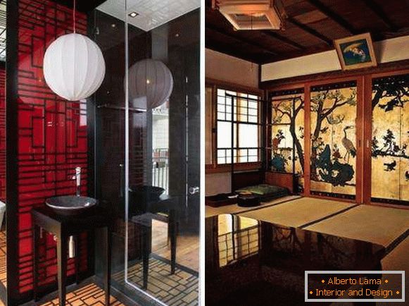 Ethnic interior with Japanese partitions - photo