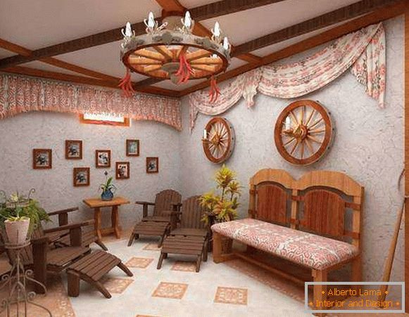 Ukrainian interior - ethnic style in a private house