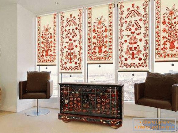 Ethnic interior with Slavic decor