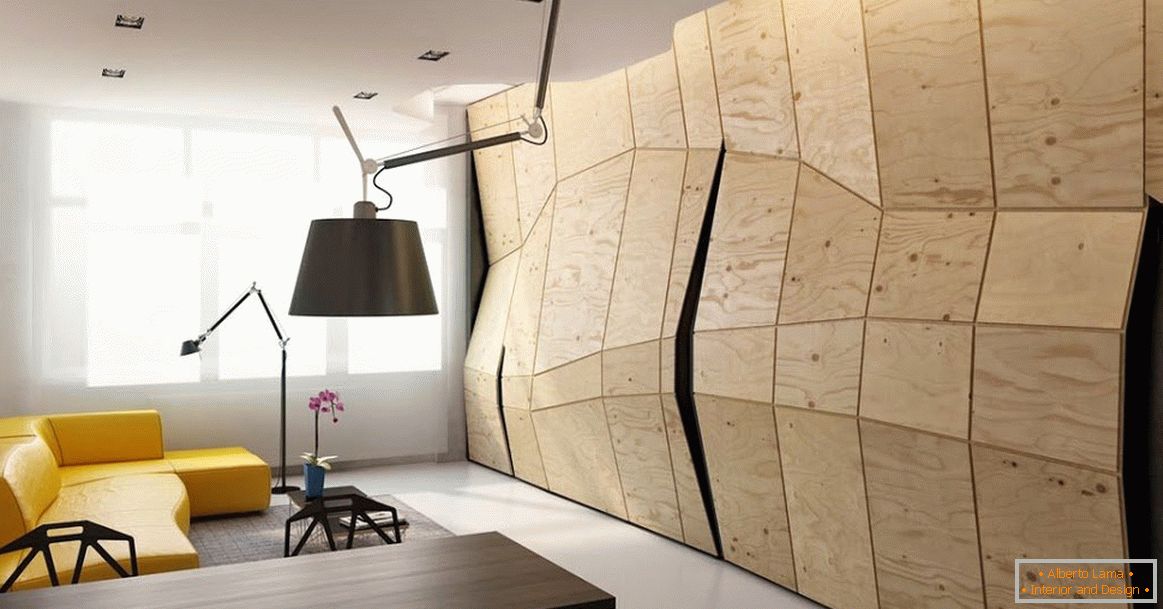 Plywood in the interior