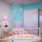 Turquoise and lilac in the bedroom design