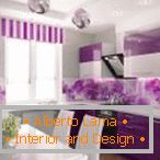 Kitchen in violet tones