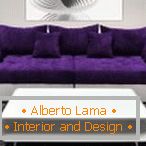 Velvet purple sofa