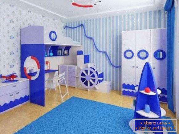 wall-papers in a children's room for boys and girls, photo 1