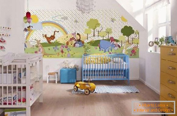 wall-paper jungle in a nursery, photo 49